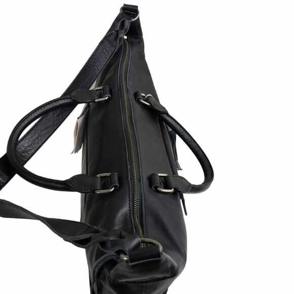 The Sak Sierra Handbag Satchel Leather Black Vintage Finish Purse - Picture 6 of 9